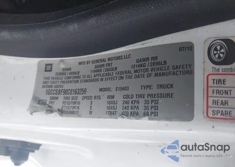 2012 Chevrolet Colorado Work Truck z USA, uszkodzony, nr VIN 1GCCSBF90C8163259